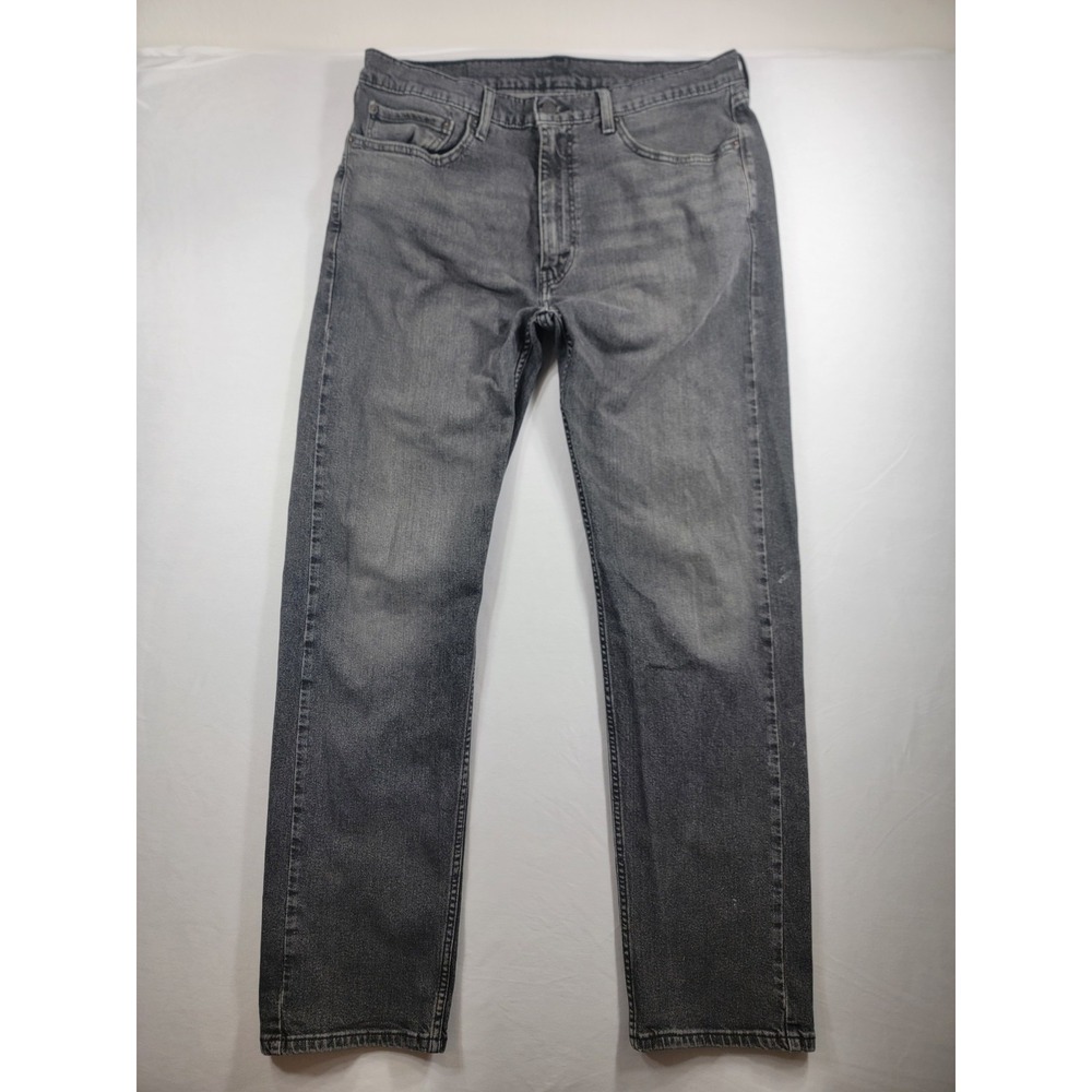 Levis 505 Jeans Mens 36x34 Faded Black Denim Straight Fit 5 Pocket Workwear
